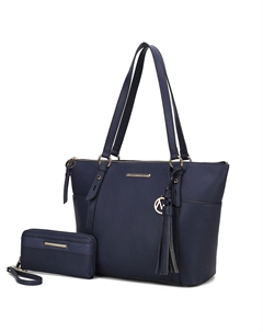 Женская сумка-тоут Gloria с кошельком в комплекте от Mia K, темно-синий Mkf collection by mia k.