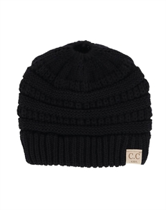 Один размер для девочек, подходит большинству, однотонная зимняя шапка с косичками и хвостом, черный C.c