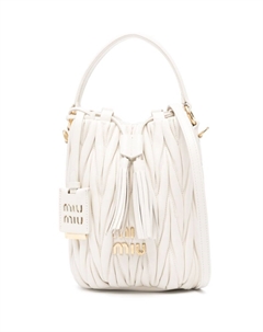 Стеганая сумка-ведро, белый Miu miu