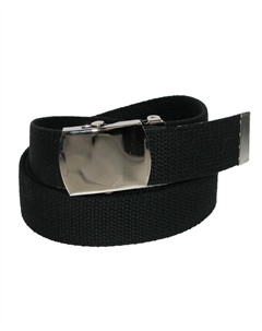 Большой и высокий хлопковый регулируемый ремень с никелевой пряжкой, черный Ctm