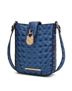 Женская сумка через плечо Avery из искусственной крокодиловой кожи с тиснением под веган, синий Mkf collection by mia k.
