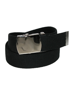 Хлопковый регулируемый ремень с никелевой пряжкой, черный Ctm