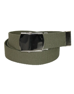 Большой и высокий хлопковый регулируемый ремень с никелевой пряжкой, оливковый Ctm