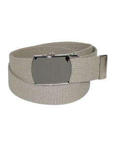 Хлопковый регулируемый ремень с никелевой пряжкой, хаки Ctm