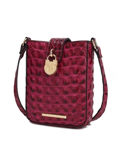 Женская сумка через плечо Avery из искусственной крокодиловой кожи с тиснением под веган, фуксия Mkf collection by mia k.