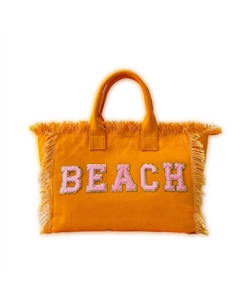 Сумка пляжная из холста оранжевого цвета Clr by claudette