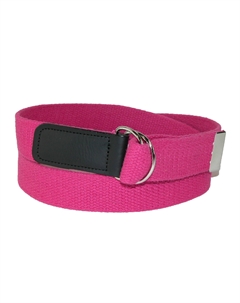 Ремень из хлопковой ткани с пряжкой в ​​виде двух D-образных колец, темно-розовый Ctm