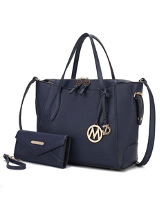 Женская сумка-тоут Bruna с кошельком в комплекте от Mia K, темно-синий Mkf collection by mia k.