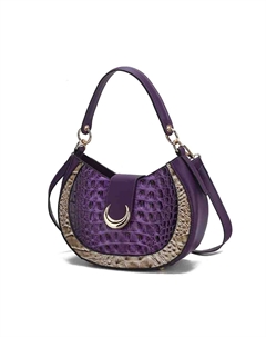Сумка через плечо Jain Luxe с тиснением под крокодила, вместительная и неподвластная времени, фиолетовый Mkf collection by mia k.
