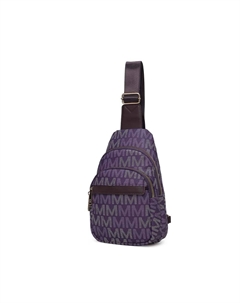 Женская сумка-слинг Helaena M из веганской кожи с принтом логотипа от Mia K, темно-фиолетовый Mkf collection by mia k.