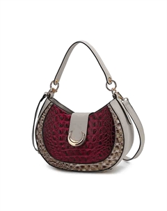 Сумка через плечо Jain Luxe с тиснением под крокодила, вместительная и неподвластная времени, фуксия Mkf collection by mia k.