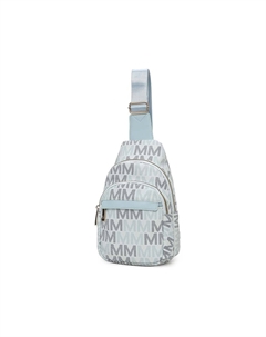 Женская сумка-слинг Helaena M из веганской кожи с принтом логотипа от Mia K, светло-голубой Mkf collection by mia k.