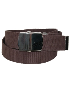 Хлопковый регулируемый ремень с никелевой пряжкой, коричневый Ctm