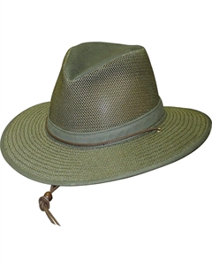 Мужская поликоттоновая складная сетчатая шапка-сафари Breezer, оливковый Henschel