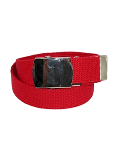 Хлопковый регулируемый ремень с никелевой пряжкой, красный Ctm
