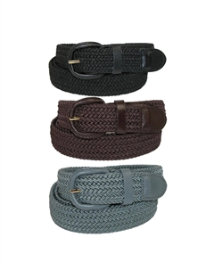 Мужской эластичный плетеный ремень (упаковка из 3 цветов), черный/коричневый/серый Ctm