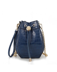 Женская сумка-хобо Cassidy из веганской кожи с тиснением под крокодила, темно-синий Mkf collection by mia k.