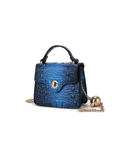 Роскошная мини-сумка с тиснением под крокодила и цепочным ремешком от Mia K, синий Mkf collection by mia k.