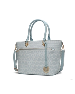 Сумка-тоут Yonah с фирменным принтом, женская сумка из веганской кожи, светло-голубой Mkf collection by mia k.