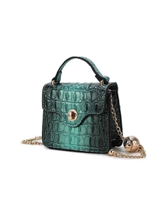 Роскошная мини-сумка с тиснением под крокодила и цепочным ремешком от Mia K, зеленый Mkf collection by mia k.