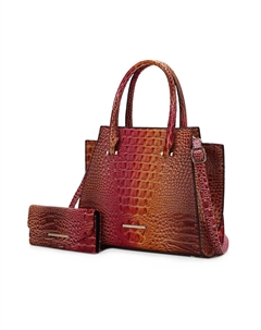 Сумка-тоут Miriam с тиснением под крокодила, элегантная, из веганской кожи, цвет coral Mkf collection by mia k.