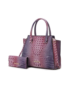 Сумка-тоут Miriam с тиснением под крокодила, элегантная, из веганской кожи, розовый Mkf collection by mia k.