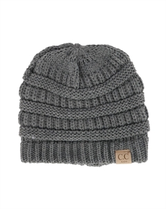 Детская шапка-бини с пушистой подкладкой и однотонной косичкой, подходит большинству детей, цвет light melange gray C.c