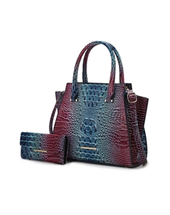 Сумка-тоут Miriam с тиснением под крокодила, элегантная, из веганской кожи, синий Mkf collection by mia k.