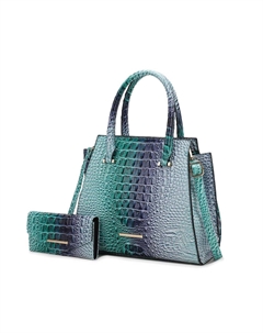 Сумка-тоут Miriam с тиснением под крокодила, элегантная, из веганской кожи, бирюзовый Mkf collection by mia k.