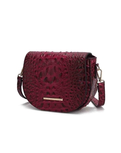 Сумка через плечо Amalia из веганской кожи с тиснением под крокодила, фуксия Mkf collection by mia k.