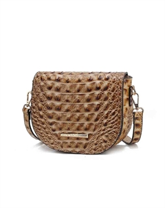 Сумка через плечо Amalia из веганской кожи с тиснением под крокодила, серо-коричневый Mkf collection by mia k.