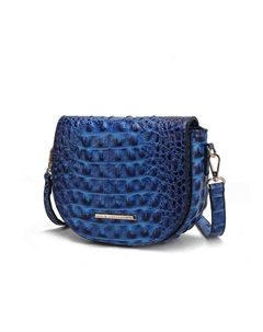 Сумка через плечо Amalia из веганской кожи с тиснением под крокодила, синий Mkf collection by mia k.