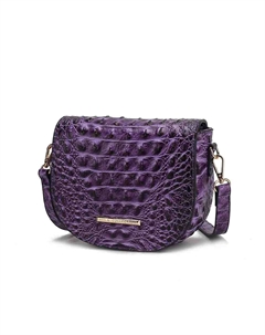 Сумка через плечо Amalia из веганской кожи с тиснением под крокодила, фиолетовый Mkf collection by mia k.