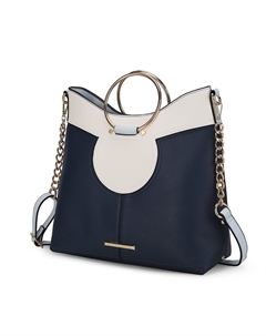 Женская сумка-портфель Kylie Top Handle Satchel из веганской кожи от Mia k, темно-синий Mkf collection by mia k.