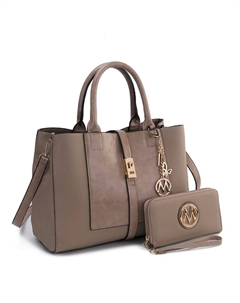 Сумка-портфель Yola Satchel с кошельком, серо-коричневый Mkf collection by mia k.