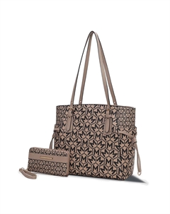 Сумка-тоут Pauline с кошельком от Mia K, серо-коричневый Mkf collection by mia k.