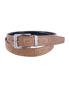 Ремень с пряжкой из матовой кожи с крокодиловым принтом, цвет tan Ctm