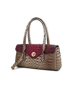 Элегантная женская сумка через плечо Liviana с тиснением под крокодила, фуксия Mkf collection by mia k.