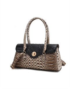 Элегантная женская сумка через плечо Liviana с тиснением под крокодила, черный Mkf collection by mia k.