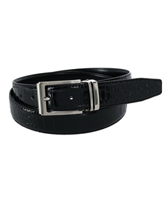 Большой и высокий кожаный ремень для платья с крокодиловым принтом и пряжкой-зажимом, черный Ctm