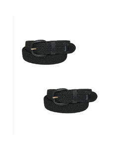 Мужской эластичный плетеный ремень с закрытой пряжкой (упаковка из 2 шт.), черный Ctm
