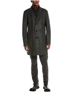 Hugo Hyde шерстяной бушлат, черный Boss