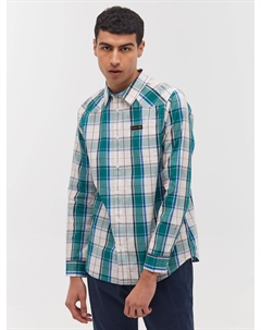 Рубашка в клетку с длинным рукавом Tycho, белый/зеленый/синий Bench