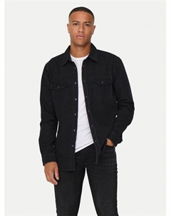 Рубашка джинсовая стандартный крой, серый Only & sons