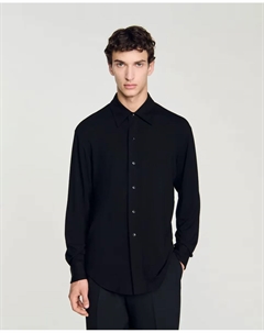 Обычная однотонная мужская рубашка черного цвета, черный Sandro