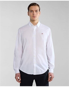 G-Graie Мужская рубашка 1 стандартного кроя однотонная белая, белый Napapijri