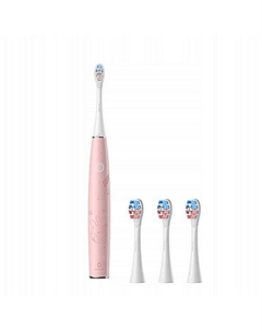 Набор: звуковая зубная щетка для детей, розовая, 1 шт. + головки, 4 шт. Kids Oclean
