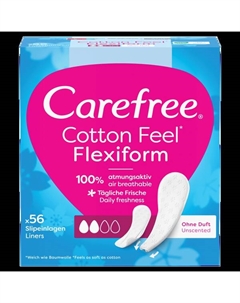 Гигиенические прокладки, 56 шт./1 упаковка. Cotton flexiform unscented Carefree