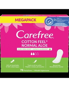 Гигиенические прокладки, 76 шт./1 упаковка. Aloe Carefree