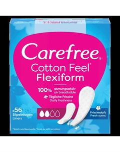 Гигиенические прокладки, 56 шт./1 упаковка. Cotton flexiform Carefree